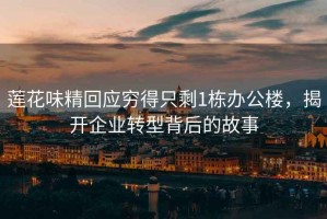 蓮花味精回應(yīng)窮得只剩1棟辦公樓，揭開企業(yè)轉(zhuǎn)型背后的故事