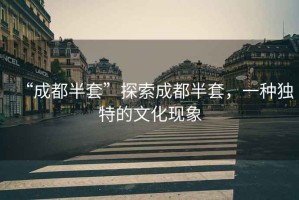 “成都半套”探索成都半套，一種獨特的文化現(xiàn)象