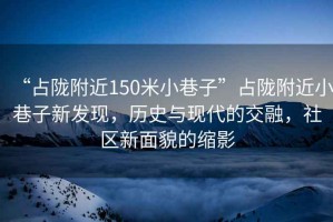 “占隴附近150米小巷子”占隴附近小巷子新發現，歷史與現代的交融，社區新面貌的縮影