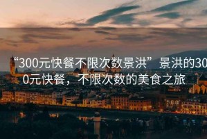 “300元快餐不限次數景洪”景洪的300元快餐，不限次數的美食之旅