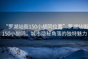 “羅湖站街150小胡同位置”羅湖站街150小胡同，城市隱秘角落的獨特魅力