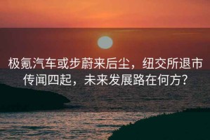 極氪汽車或步蔚來后塵，紐交所退市傳聞四起，未來發展路在何方？