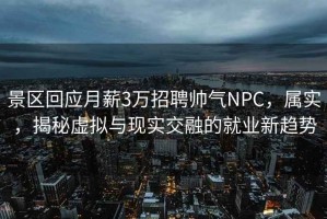 景區(qū)回應(yīng)月薪3萬(wàn)招聘帥氣NPC，屬實(shí)，揭秘虛擬與現(xiàn)實(shí)交融的就業(yè)新趨勢(shì)