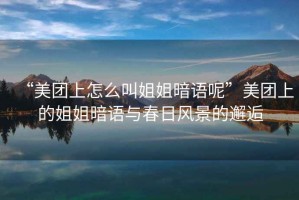 “美團上怎么叫姐姐暗語呢”美團上的姐姐暗語與春日風景的邂逅