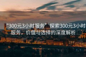 “300元3小時(shí)服務(wù)”探索300元3小時(shí)服務(wù)，價(jià)值與選擇的深度解析