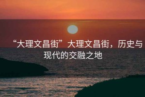“大理文昌街”大理文昌街，歷史與現代的交融之地