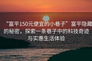 “富平150元便宜的小巷子”富平隱藏的秘密，探索一條巷子中的科技奇跡與實(shí)惠生活體驗(yàn)