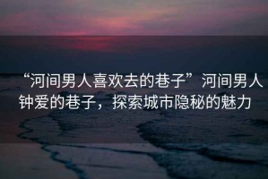 “河間男人喜歡去的巷子”河間男人鐘愛的巷子，探索城市隱秘的魅力