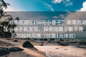 “湘潭雨湖區(qū)150元小巷子”湘潭雨湖區(qū)小巷子新發(fā)現(xiàn)，探索隱藏于繁華背后的獨特風情（僅需1元體驗）