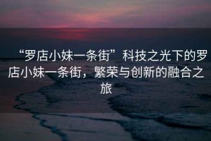 “羅店小妹一條街”科技之光下的羅店小妹一條街，繁榮與創新的融合之旅