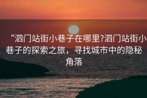 “泗門站街小巷子在哪里?泗門站街小巷子的探索之旅，尋找城市中的隱秘角落