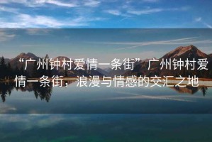 “廣州鐘村愛情一條街”廣州鐘村愛情一條街，浪漫與情感的交匯之地