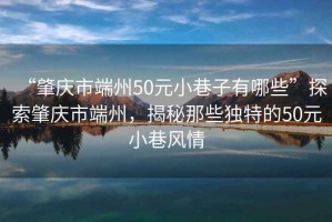 “肇慶市端州50元小巷子有哪些”探索肇慶市端州，揭秘那些獨(dú)特的50元小巷風(fēng)情