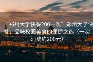 “鄭州大學快餐200一次”鄭州大學快餐，品味校園美食的便捷之選（一次消費約200元）