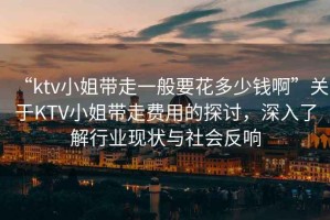 “ktv小姐帶走一般要花多少錢啊”關(guān)于KTV小姐帶走費(fèi)用的探討，深入了解行業(yè)現(xiàn)狀與社會(huì)反響