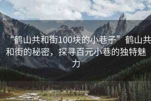 “鶴山共和街100塊的小巷子”鶴山共和街的秘密，探尋百元小巷的獨(dú)特魅力
