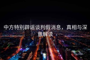 中方特別辟謠談判假消息，真相與深意解讀