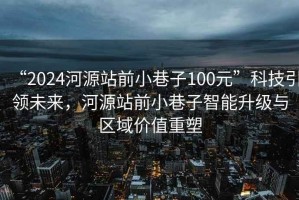 “2024河源站前小巷子100元”科技引領未來，河源站前小巷子智能升級與區域價值重塑