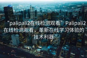 “palipali2在線檢測觀看”Palipali2在線檢測觀看，革新在線學習體驗的技術利器