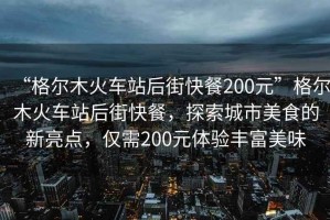 “格爾木火車站后街快餐200元”格爾木火車站后街快餐，探索城市美食的新亮點，僅需200元體驗豐富美味