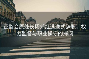 證監會原處長楊郊紅逃逸式辭職，權力監督與職業操守的拷問