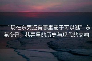 “現(xiàn)在東莞還有哪里巷子可以逛”東莞夜景，巷弄里的歷史與現(xiàn)代的交響