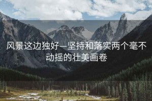 風(fēng)景這邊獨(dú)好—堅(jiān)持和落實(shí)兩個(gè)毫不動(dòng)搖的壯美畫卷