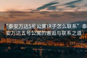 “泰安萬達(dá)5號(hào)公寓妹子怎么聯(lián)系”泰安萬達(dá)五號(hào)公寓的邂逅與聯(lián)系之道