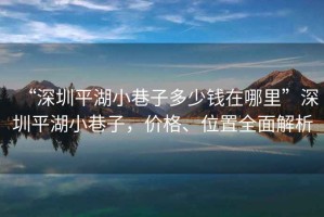 “深圳平湖小巷子多少錢在哪里”深圳平湖小巷子，價格、位置全面解析
