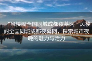 “風樓閣全國同城成都夜幕網”風樓閣全國同城成都夜幕網，探索城市夜晚的魅力與活力
