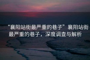 “襄陽站街最嚴重的巷子”襄陽站街最嚴重的巷子，深度調查與解析