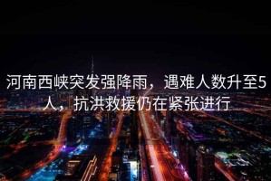 河南西峽突發強降雨，遇難人數升至5人，抗洪救援仍在緊張進行