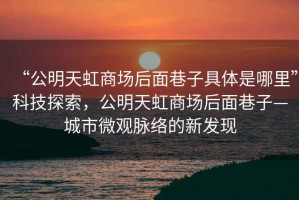 “公明天虹商場后面巷子具體是哪里”科技探索，公明天虹商場后面巷子—城市微觀脈絡(luò)的新發(fā)現(xiàn)