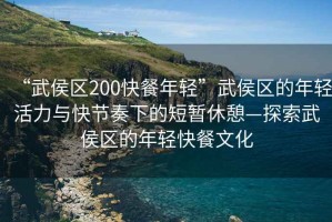 “武侯區(qū)200快餐年輕”武侯區(qū)的年輕活力與快節(jié)奏下的短暫休憩—探索武侯區(qū)的年輕快餐文化