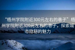 “梧州學院附近300元左右的巷子”梧州學院附近300元左右的巷子，探索城市隱秘的魅力