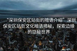 “深圳保安區(qū)站街的暗語介紹”深圳保安區(qū)站街文化暗語揭秘，探索邊緣的隱秘世界
