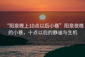 “陽泉晚上10點以后小巷”陽泉夜晚的小巷，十點以后的靜謐與生機