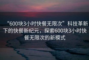 “600塊3小時快餐無限次”科技革新下的快餐新紀元，探索600塊3小時快餐無限次的新模式