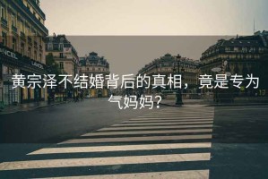 黃宗澤不結(jié)婚背后的真相，竟是專為氣媽媽？