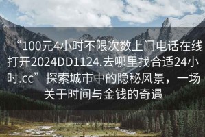 “100元4小時不限次數上門電話在線打開2024DD1124.去哪里找合適24小時.cc”探索城市中的隱秘風景，一場關于時間與金錢的奇遇
