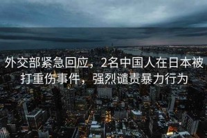 外交部緊急回應，2名中國人在日本被打重傷事件，強烈譴責暴力行為