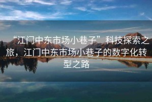 “江門中東市場小巷子”科技探索之旅，江門中東市場小巷子的數(shù)字化轉(zhuǎn)型之路