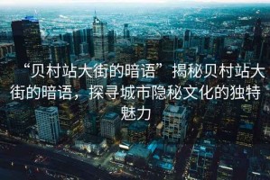 “貝村站大街的暗語”揭秘貝村站大街的暗語，探尋城市隱秘文化的獨特魅力
