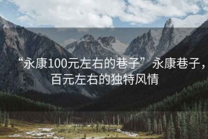 “永康100元左右的巷子”永康巷子，百元左右的獨(dú)特風(fēng)情