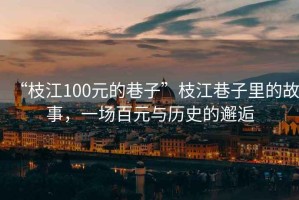 “枝江100元的巷子”枝江巷子里的故事，一場百元與歷史的邂逅