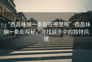 “西昌妹妹一條街在哪里啊”西昌妹妹一條街探秘，尋找城市中的獨特風情