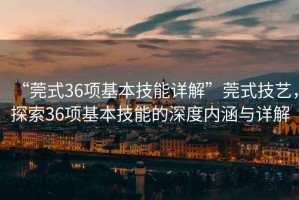 “莞式36項基本技能詳解”莞式技藝，探索36項基本技能的深度內涵與詳解