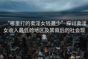 “哪里打的賣淫女錢最少”探討賣淫女收入最低的地區及其背后的社會現象