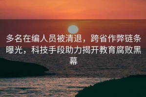 多名在編人員被清退，跨省作弊鏈條曝光，科技手段助力揭開教育腐敗黑幕