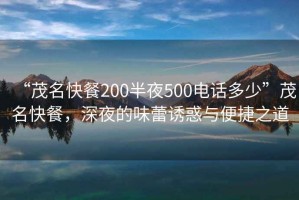 “茂名快餐200半夜500電話多少”茂名快餐，深夜的味蕾誘惑與便捷之道